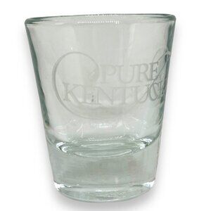 Pure Kentucky Vintage Shot Glass Etched Design NWOT Man Cave Collectible Glass